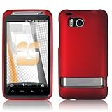 HTC ThunderBolt (Droid Incredible HD) Rubberized Shield Hard Case - Red