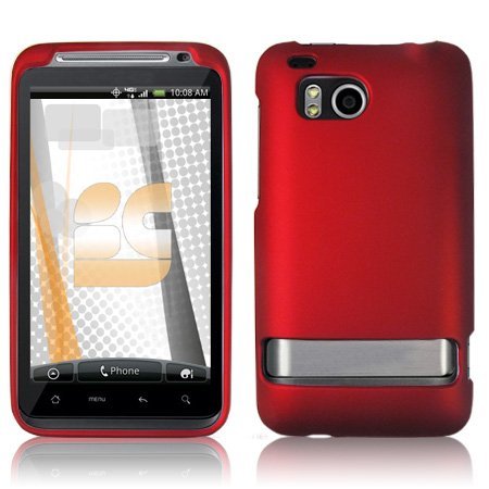 NEW RED RUBBERIZED HARD CASE COVER FOR VERIZON HTC THUNDERBOLT 4G ADR6400 NEW RED RUBBERIZED HARD CASE COVER FOR VERIZON HTC THUNDERBOLT 4G ADR6400