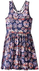 Girls Summer Cotton/Spandex Floral Print Mini Dress 