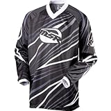 MSR Racing Axxis Men's Off-Road/Dirt Bike Motorcycle Jersey w/ Free B&F Heart Sticker Bundle - Black / Large