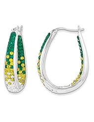 Sterling Silver Swarovski Elements Green Bay Spirit Earrings