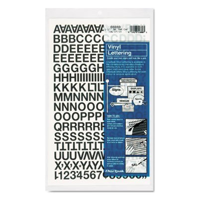 Press-On Vinyl Letters & Numbers, Self Adhesive, Black, 1/2