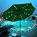 9 Ft Outdoor Tilt Umbrella with Solar LED Lights (green)