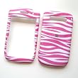RIM Blackberry Curve 8900 T-Mobile Rubberized Snap-on Protector Hard Case Image Cover "White & Pink Zebra" Design