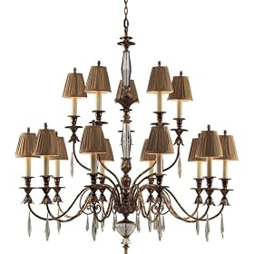 E.L.K. Lighting - 2466 10+5 - 10+5 Light Burn Gold Leaf Finish Chandelier by ELK Lighting