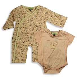 Sophie Catalou - Newborn And Infant Girls Long Sleeve Quilted Coverall And Onesie, Pink, Brown