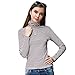 LAISIYI Women's Stripe Casual High Collar Long Sleeve Slim Pullover T-shirt