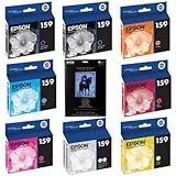 Epson UltraChrome Hi-Gloss 2 Ink Cartridges for Epson Stylus R2000 Photo Printer (Set of 8)