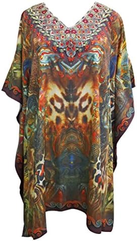 CHIKTONES COOL POLYESTER KAFTAN DRESS WOMANS BEACH COVER-UP CAFTAN