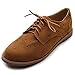 Ollio Women's Lace Up Wing Tip Casual Shoe Dress Low Heel Oxford