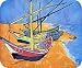 Artist Vincent van Gogh Fine Art MOUSE PAD Boats At Les Saintes Maries