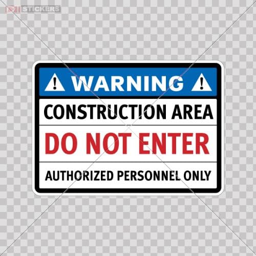 Decals Vinyl Sticker Construction Area Warning Caution Wall Art Decor Doors Factory Roommates Note Book Garage Hedge Entrance Parking Size: 4 X 2.8 Inches Vinyl color print