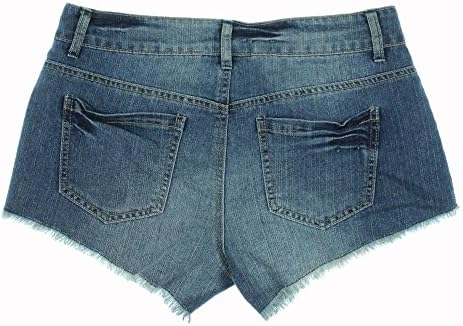 Rewash Womens Juniors Crochet Front Flat Front Cutoff Shorts Denim 0