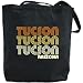Canvas Tote Bag Black " Tucson Retro Color " Arizona Usa City