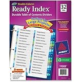 Avery Ready Index Double-Column Table of Contents Dividers, 32-Tab, Multi-Color (11322)