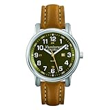 Venturer Sports Watch by WatchBuddy - Jungle Green Dial with Khaki-Tan Leather Strap - Women's Size