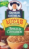 Quaker Instant Oatmeal Apple Cinnamon, Lower Sugar, 10-Count Boxes (Pack of 4)