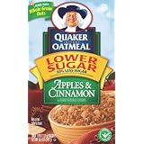 Quaker Instant Oatmeal Apple Cinnamon, Lower Sugar, 10.9-Ounce Boxes (Pack of 4)