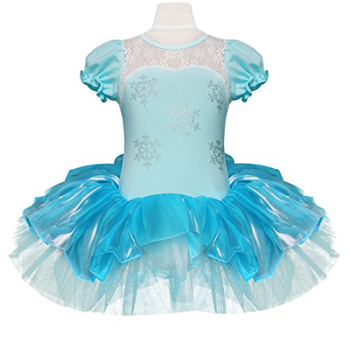 Girls Elegant Snowflake Princess School Ballet Dance Wear Party Dress