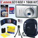 Buy Canon PowerShot SD1400IS 14.1 MP Digital Camera (Silver) + 16GB Accessory Kit at amazon.com