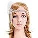 eforpretty 1920s Vintage Rhinestone Flower Flapper headband Headpiece with White Feather
