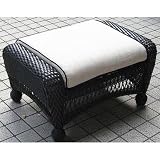 Ebony All-Weather Wicker Double Ottoman