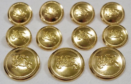 Highly POLISHED GOLD Toned METAL ~BURBERRY PRORSUM KNIGHT~ SHANK Style Sport Coat BLAZER BUTTON SET