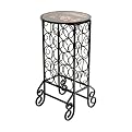 Glass-Top Wine Table - Iron