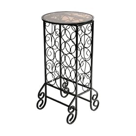 Glass-Top Wine Table - Iron by Southern Enterprises Inc.