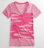 Roxy Little Bit Pink V-Neck Tee - Post It Pink X Med