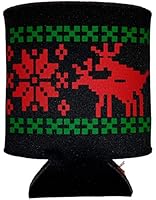 Black Humping Sex Reindeer Huggie Can Cover Party Ugly Sweater Christmas Beer