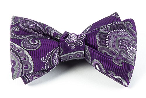 100% Woven Silk Plum Paisley Self-Tie Bow Tie