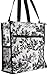 Black French Toile Travel Tote Bag 12-inch