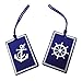 Nautical Anchor and Ship's Wheel Luggage Tags - Set of Two (Blue)