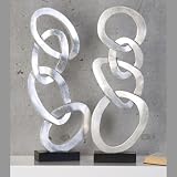 from DESIGN DELIGHTS DESIGN SCULPTURE UNIQUE CIRCLE decoration object art figure silver