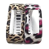 Amababa(TM)2PCS Replacement Bands with Metal Clasps for Garmin Vivofit(No tracker, Replacement Bands Only) (2pcs Leopard Print, Small)