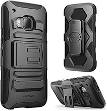 HTC One M9 Case ,i-Blason Prime [Kickstand] HTC One Hima H9 2015 Release [Heavy Duty] [Dual Layer] Combo Holster Cover case with [Locking Belt Swivel Clip] (Black)