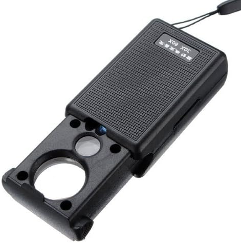 1 X Mini Illuminated 30X - 60X Jewelers Loupe Magnifier Glass with LED & UV Lights by Exciting