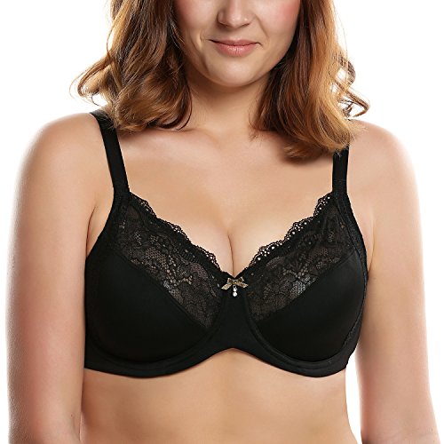 Ekouaer Womens Comfort Minimizer Unlined Underwire Full Figure Bra 34C-42G