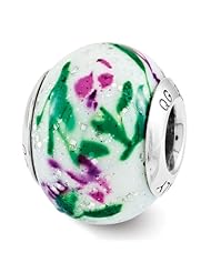 Sterling Silver Reflection Floral Overlay Italian Bead