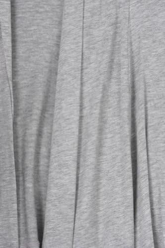 Ladies Cropped Waterfall Front Cardigan (Small, Grey)