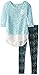 One Step Up Big Girls' Sweater Knit Top with Leggings 2-Piece Set, Jade Black, Medium/10-12