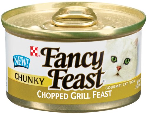 Fancy Feast Gourmet Cat Food, Chunky Chopped Grill Feast, 3-Ounce Cans (Pack of 24)