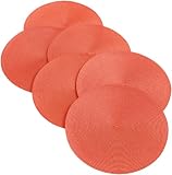 DII Round Braided 14-1/2-Inch Diameter Placemat, Tangerine, Set of 6