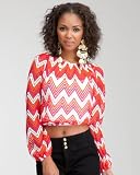 Chevron Stripe Peasant Top