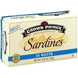 Crown Prince Sardines in Water, 4.25-Ounce Cans (Pack of 12)