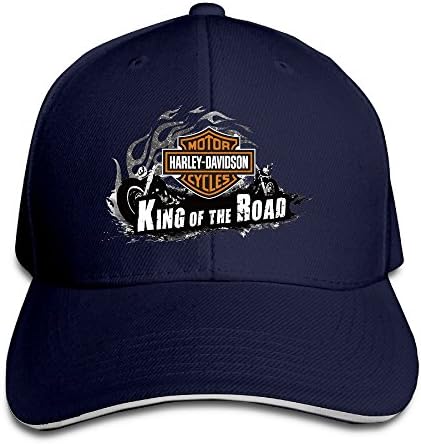 Harley Davidson King Of The Road Navy Unisex Sandwich Snapback Cap Adjustable
