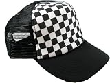 Black and White Checkered Trucker Cap