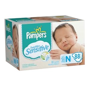 Pampers Swaddlers Sensitive Diapers Super Pack Size Newborn 88 Count