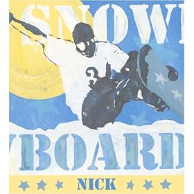 Oopsy Daisy Extreme Sports Snowboard 26x26 Canvas Art Image Wrap